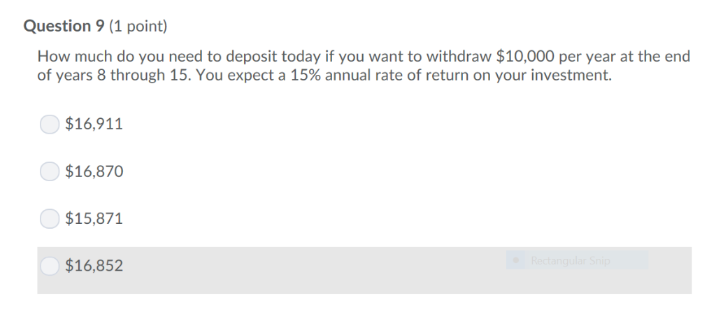  unsure how to solve. Please help Question 9 (1 point) How