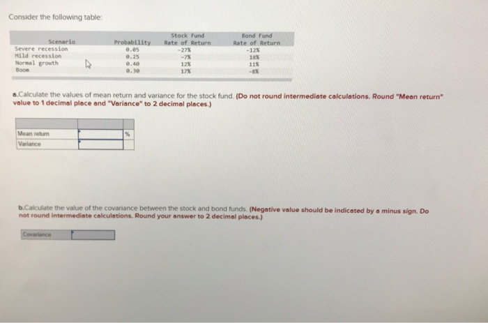  You can use Excel spreadsheet Consider the following table: Bond Fund