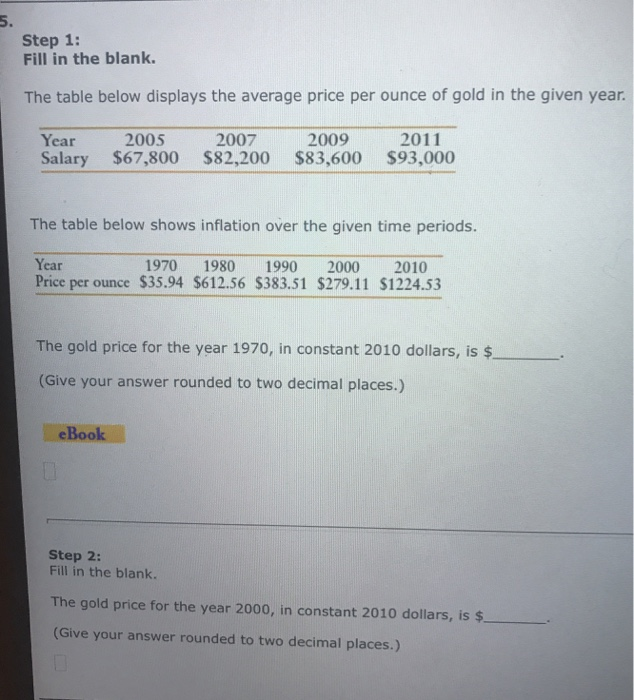  5. Step 1: Fill in the blank. The table below displays