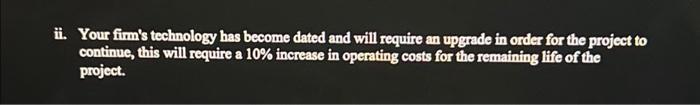  ii. Your firm's technology has become dated and will require an