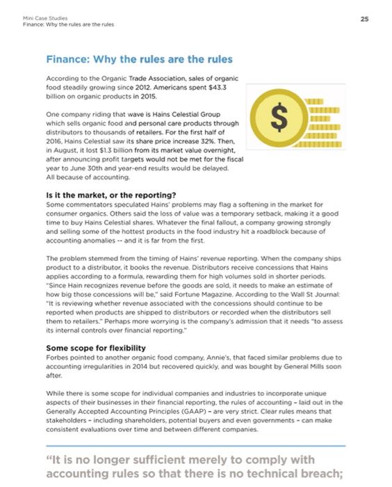 25 Mini Case Studies Finance: Why the rules are the rules $