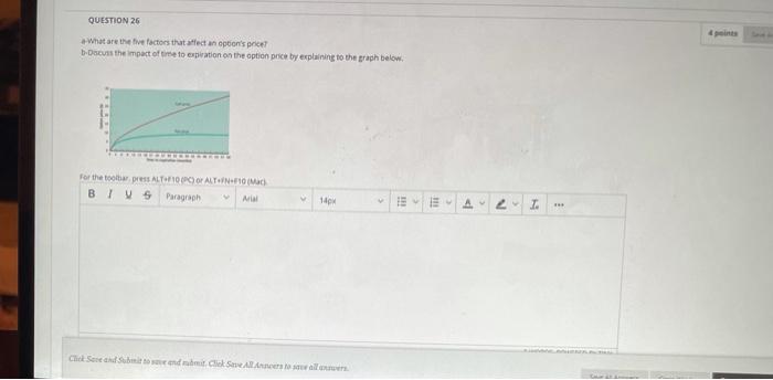  QUESTION 26 What are the five factors that affect an option's