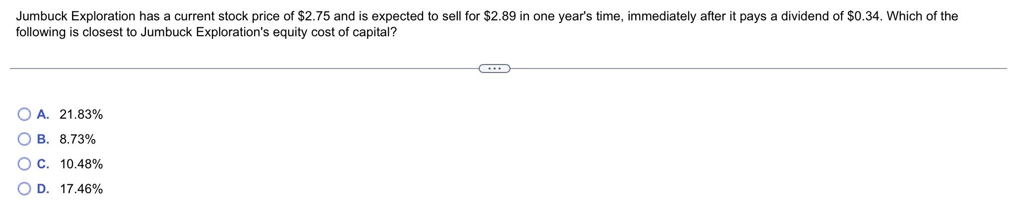  Jumbuck Exploration has a current stock price of $2.75 and is