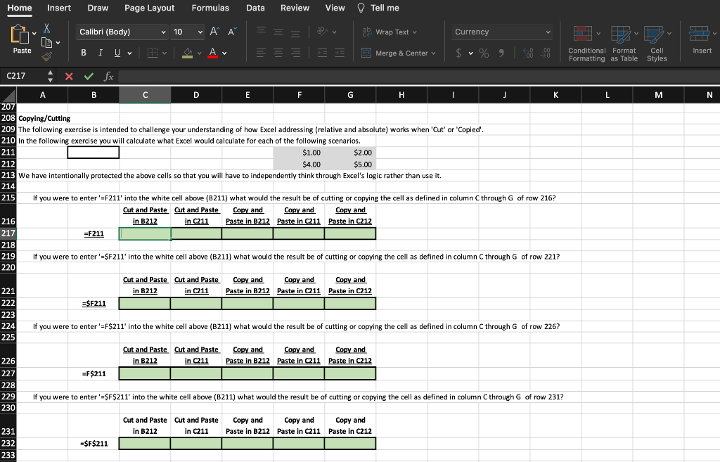Fill out the green boxes Home Insert Draw Page Layout Formulas Data