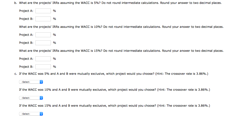 two projects Formula Approach $12 Project A Project B -$20 -$13 $3