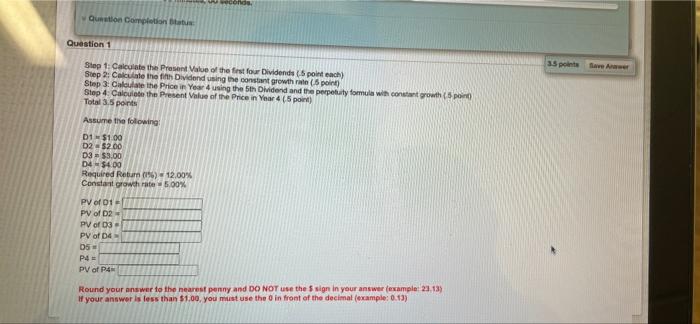  Quito Completion Question 1 35 point flere Step 1: Calculate the