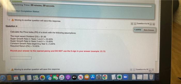 price in Yeard using the stern Dividend and the perpetuity formula with