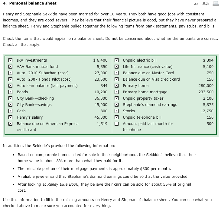 Please help me figure out what I'm calculating wrong in this balance