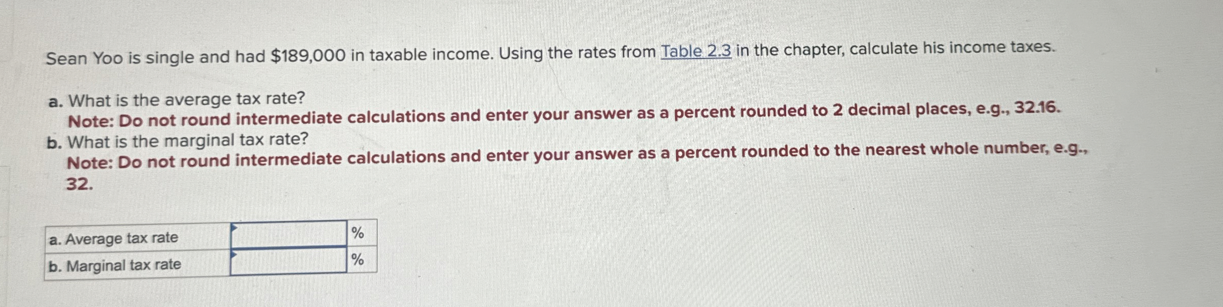  Sean Yoo is single and had $189,000 in taxable income. Using