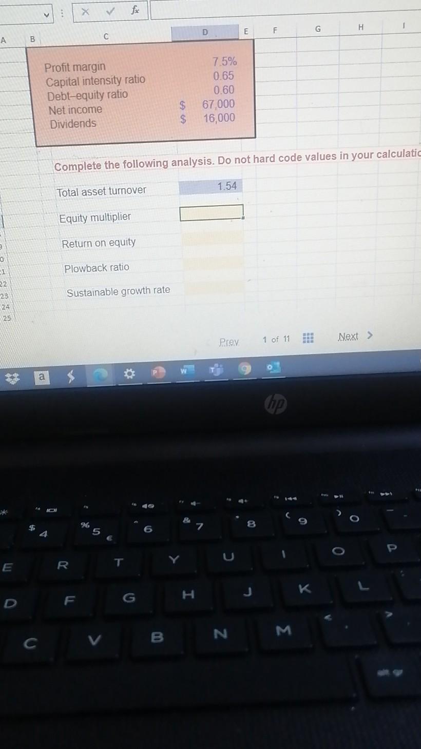  fac H G D E A B Profit margin Capital intensity