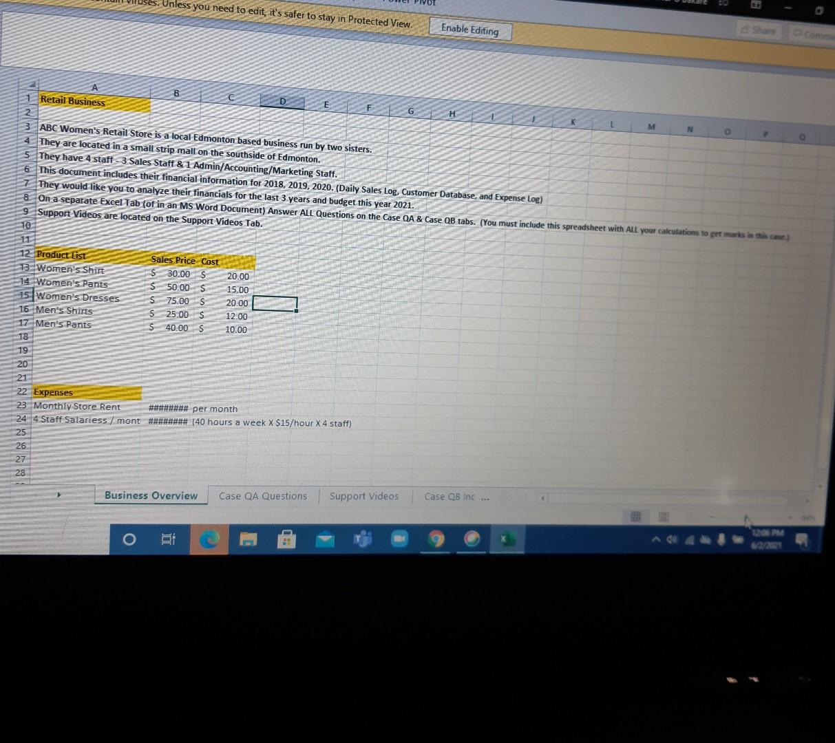 need help with the case Unless you need to edit it's