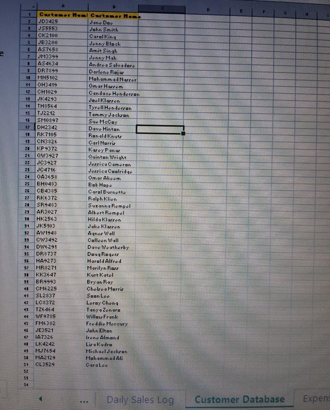 This document includes their financial information for 2018, 2019, 2020. (Daily Sales
