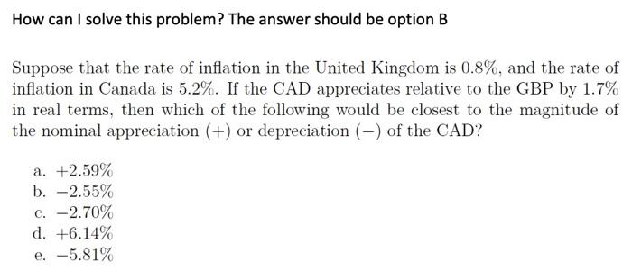  How can I solve this problem? The answer should be option