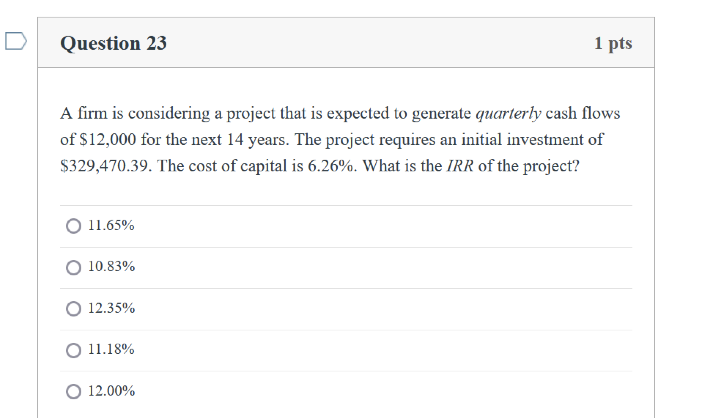 that is expected to generate annual cash flows of $24,000 for 10