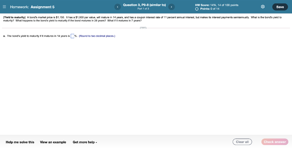  = Homework: Assignment 5 Question 3, P9-8 (similar to) Part 1