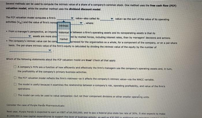 method uses the free cash flow (FCF) valuation model, while the another