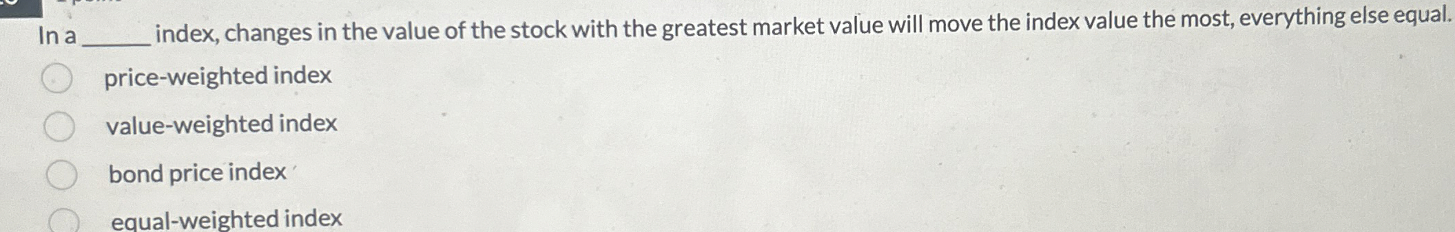  In a.q, index, changes in the value of the stock with