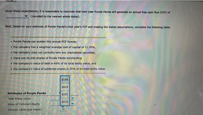 whole, for a component of the company, or on a per-share basis.