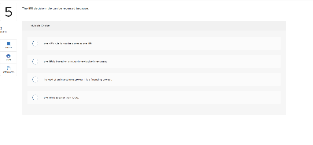 LO 5 2 points - Altook Prim n References The IRR
