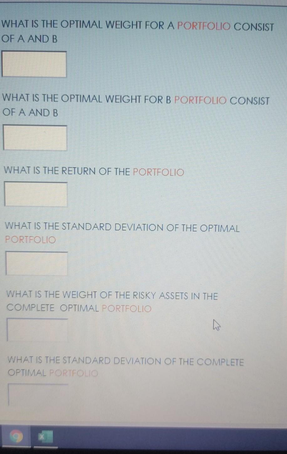 0.09 10.14 T.BILL 0.035 DEGREE OF RISK AVERSE A=6 w WHAT IS