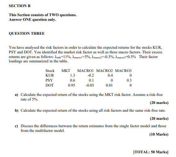  SECTION B This Section consists of TWO questions. Answer ONE question