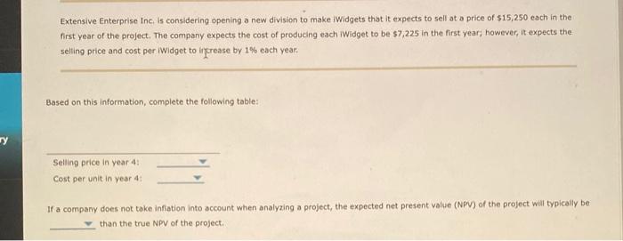 Not incorporating the impact of inflation in determining the value of the