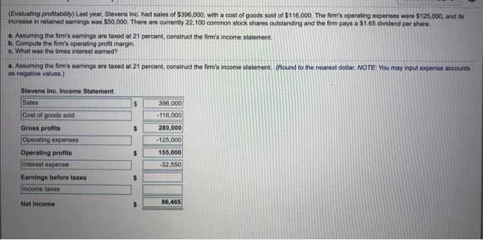  Not sure about calculation of Interest Expense. Please help (Evaluating profitability)