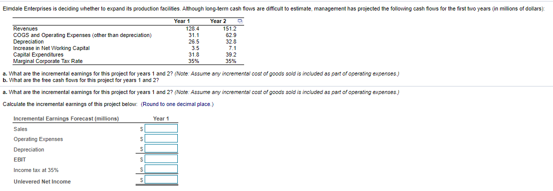  please answer completely, both part a and b Elmdale Enterprises is