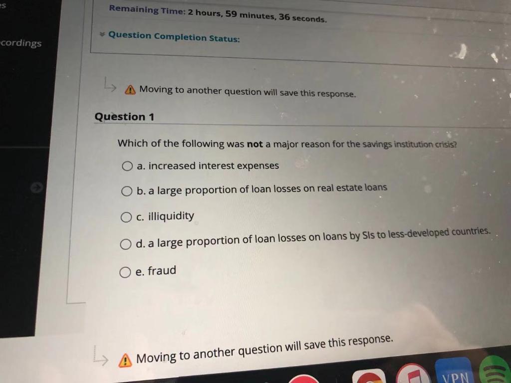 Remaining Time: 2 hours, 59 minutes, 36 seconds. Question Completion Status: