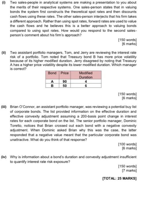  (1) Two sales-people in analytical systems are making a presentation to