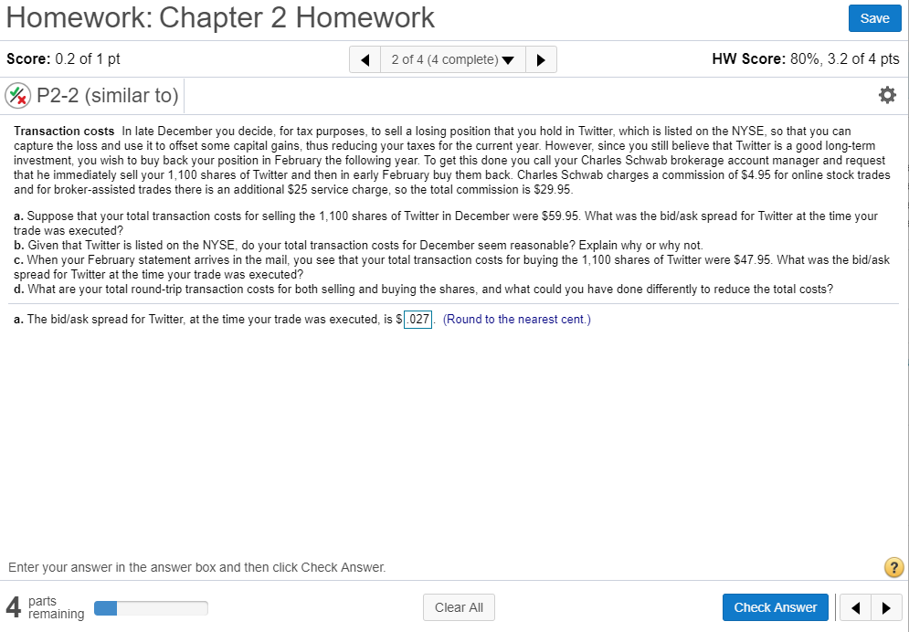  Need Help on A, B,C ,D Thanks! Homework: Chapter 2 Homework