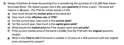 PLS USE EXCEL WITH FORMULAS DISPLAYED! 3) Dewey Cheetham \& Howe Accounting