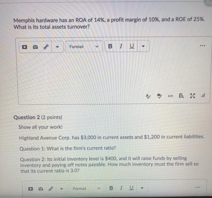 please answer 1 & 2 and show work Memphis hardware has an