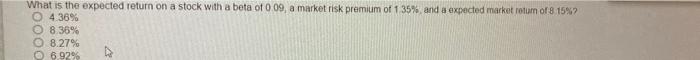  What is the expected return on a stock with a bota