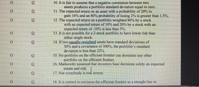 TRUE OR FALSE ooo O O 10. It is fair to assume