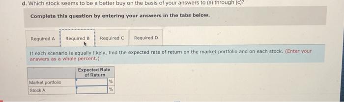 the economy and the expected returns in each scenario for the market