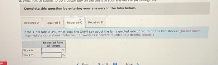 portfolio, an aggressive stock A, and a defensive stock D. Rate of
