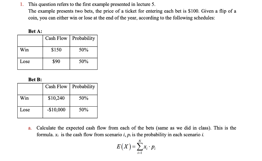  1. This question refers to the first example presented in lecture