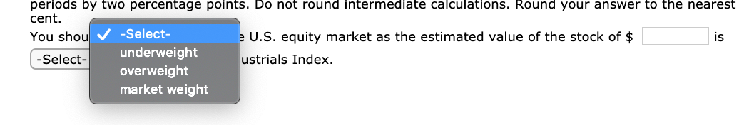 the U.S. equity market? Do not round intermediate calculations. Round your answer