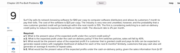 Chapter 20 Pre-Built Problems S Help Sa 9 10 points Surf