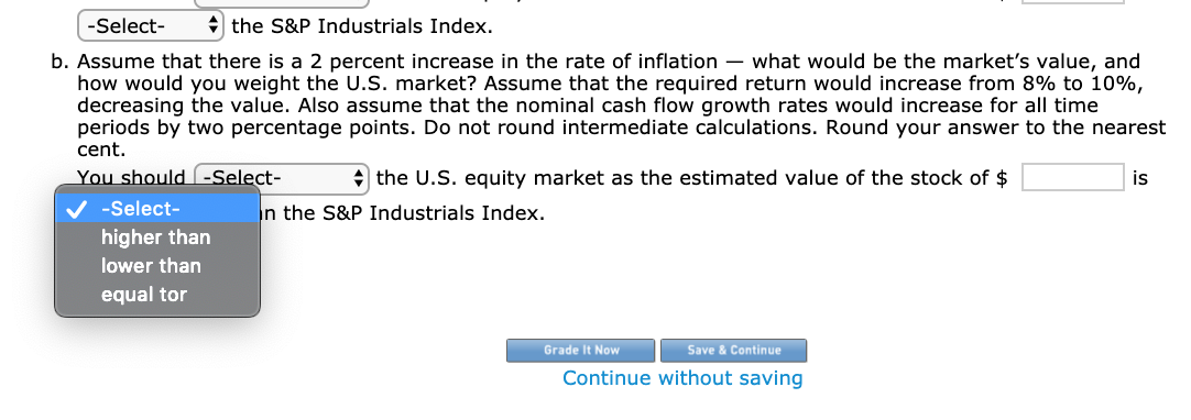 to the nearest cent You shou -Select- U.S. equity market as the