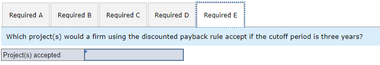 Calculate the payback period for each project. c. Which project(s) would a