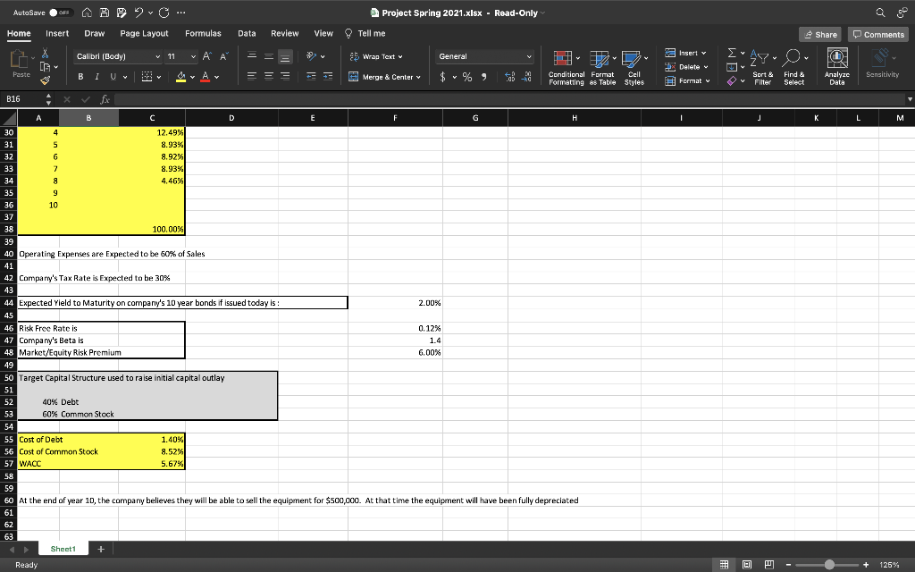 2. Calculate Net Present Value (NPV) using the information you get on