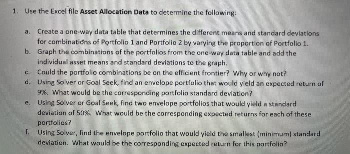 find an envelope portfolio that would yield an expected return of 9%.