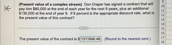  (Present value of a complex stream) Don Draper has signed a