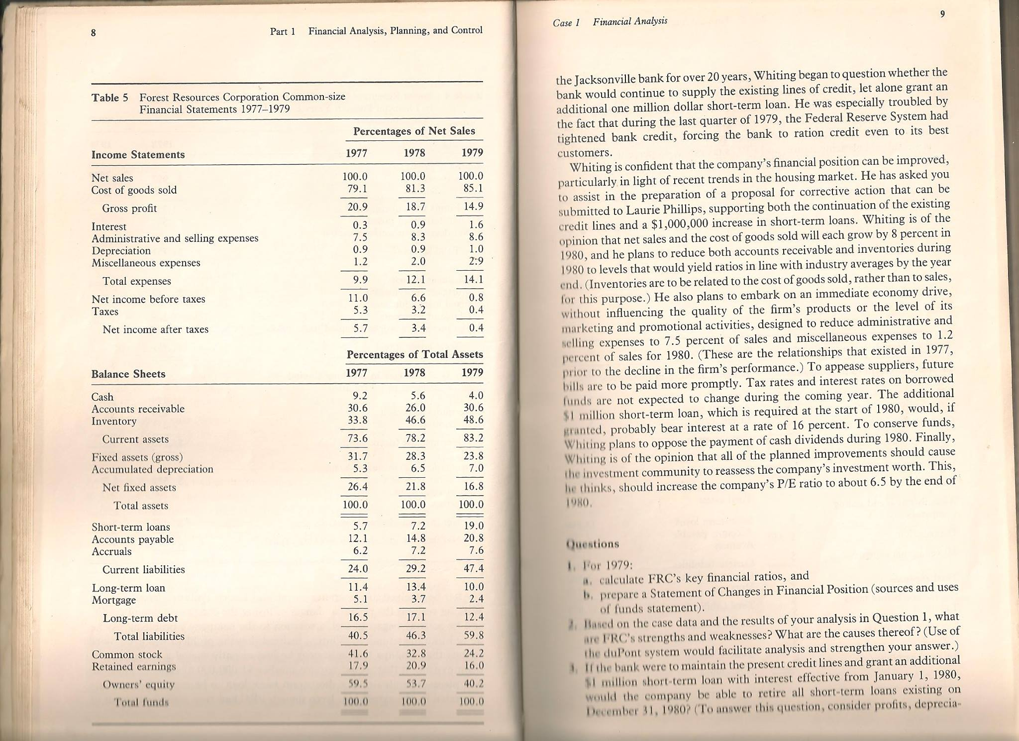 Analysis Forest Resources Corporation Laurie Phillips, vice-president and senior loan officer of
