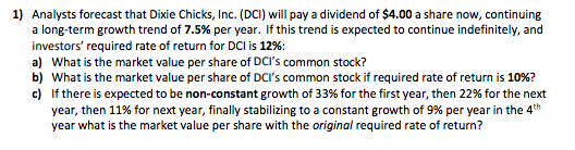 Pls answer using excel with formulas displayed! TYSM 1) Analysts forecast that