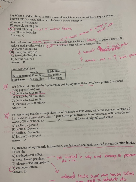  please show work ans explain why number 16 is A 13)