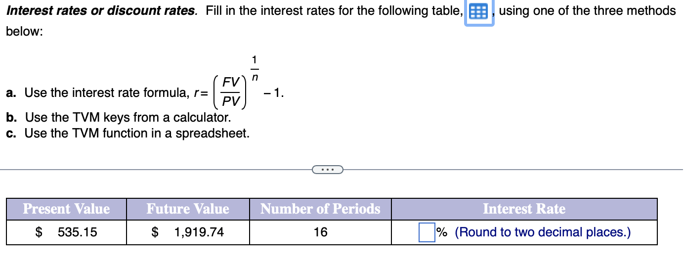 the following icon in order to copy its contents into a spreadsheet.)
