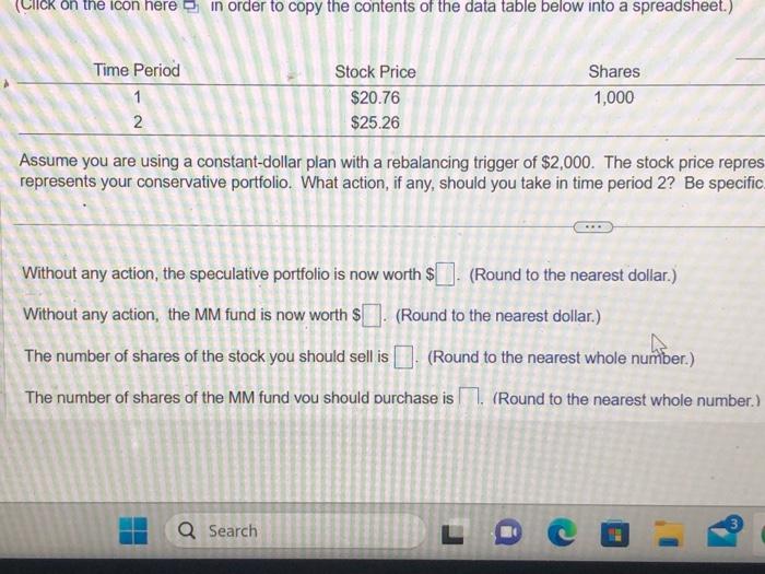 if any, should you take in time period 2 ? Be speci